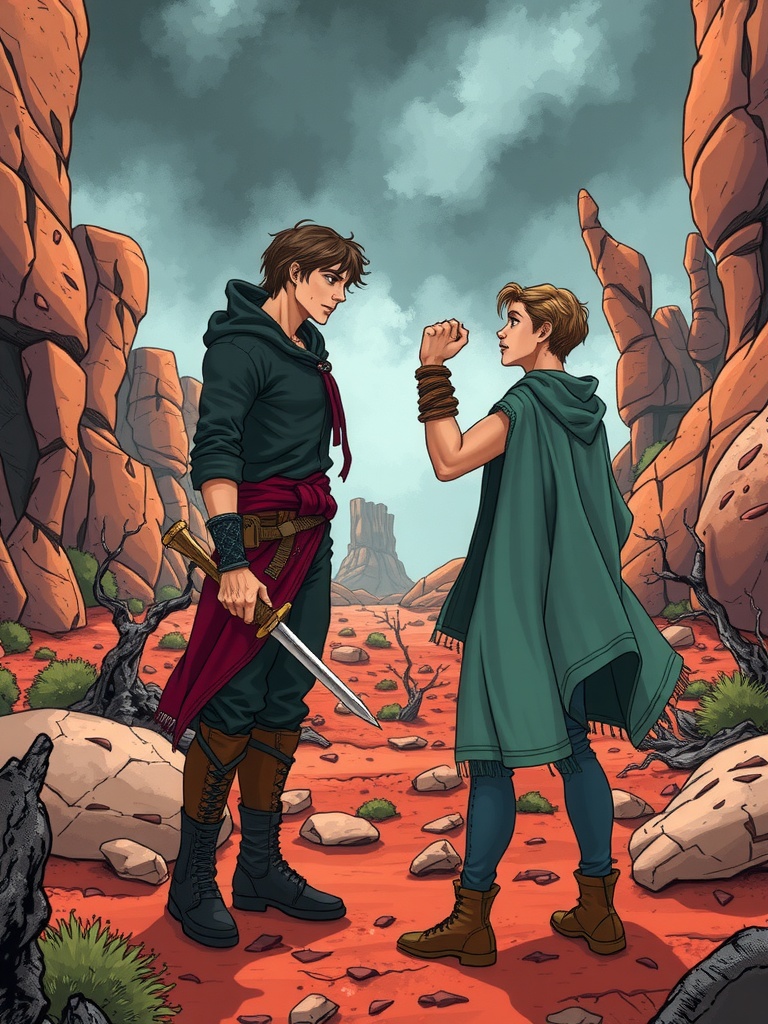 Panel 1: The air is heavy with tension as Thorne confronts Kaelin about his priorities
