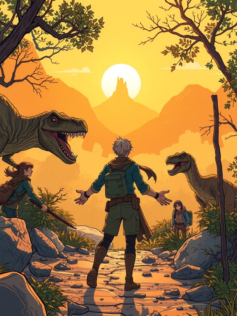 Panel 4: The air was alive with the sound of chirping birds and the gentle rustling of leaves, as the trio gazed out upon the nesting site, their hearts filled with a sense of wonder and purpose