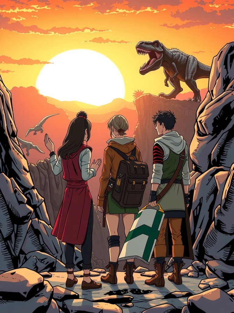 Panel 4: The fragile alliance hangs in the balance, poised between cooperation and collapse, as the trio faces the monster that will test their resolve