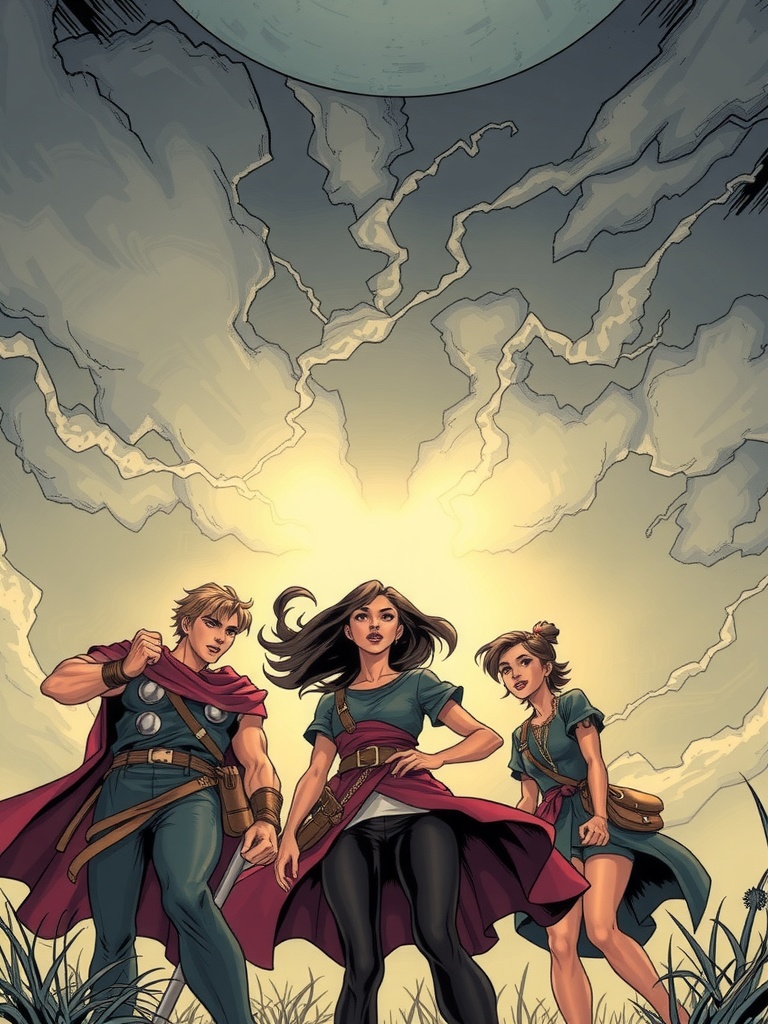 Panel 4: The moment of truth arrives, the fragile alliance tested by the fury of the prehistoric world